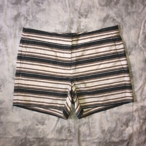 Ann Taylor Striped Linen Devin City Short - Picture 1 of 4